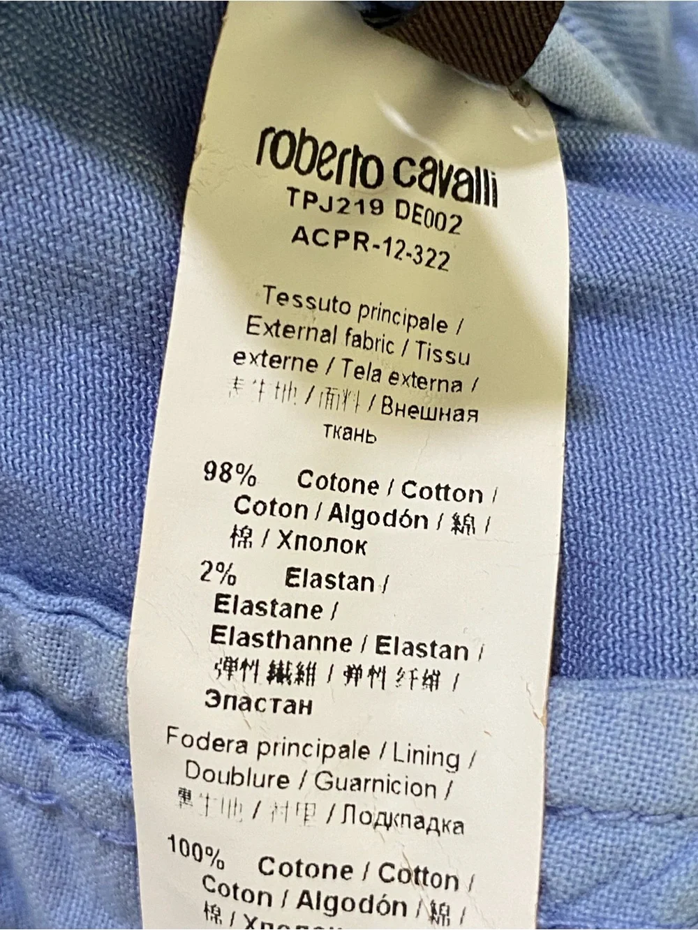 Roberto Cavalli Periwinkle Blue‎ Skinny Jeans - Size US 2 EU 38
